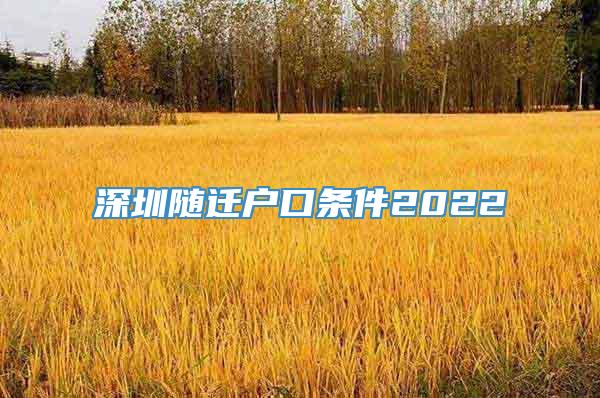 深圳随迁户口条件2022