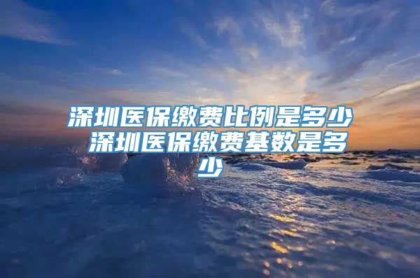 深圳医保缴费比例是多少 深圳医保缴费基数是多少