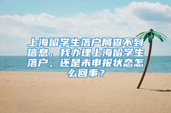 上海留学生落户局查不到信息，我办理上海留学生落户，还是未申报状态怎么回事？