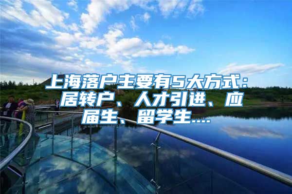 上海落户主要有5大方式： 居转户、人才引进、应届生、留学生....