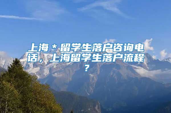 上海＊留学生落户咨询电话，上海留学生落户流程？