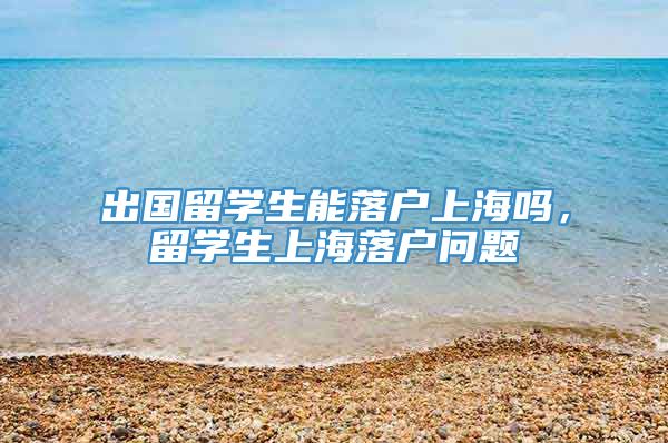 出国留学生能落户上海吗，留学生上海落户问题