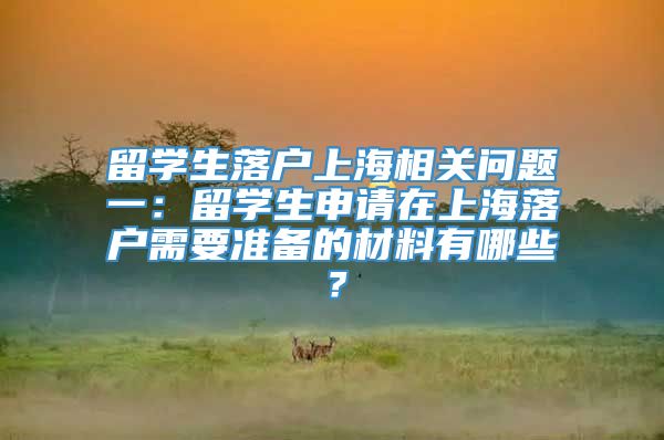 留学生落户上海相关问题一：留学生申请在上海落户需要准备的材料有哪些？