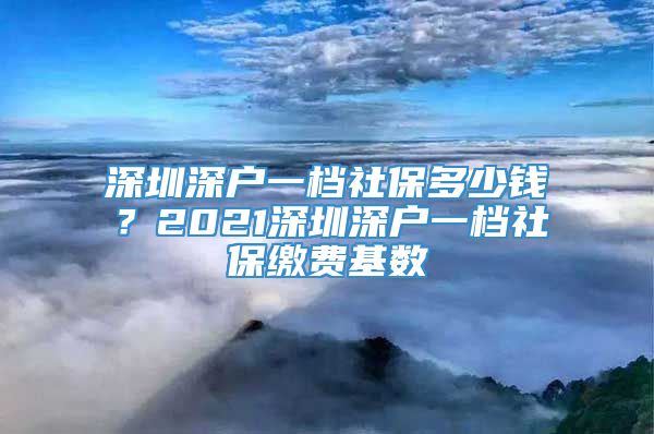 深圳深户一档社保多少钱？2021深圳深户一档社保缴费基数