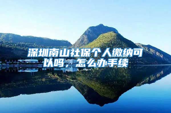 深圳南山社保个人缴纳可以吗，怎么办手续