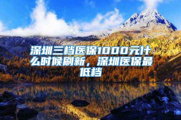 深圳三档医保1000元什么时候刷新，深圳医保最低档