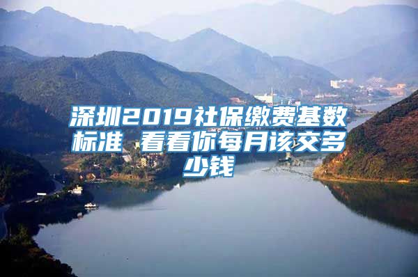 深圳2019社保缴费基数标准 看看你每月该交多少钱