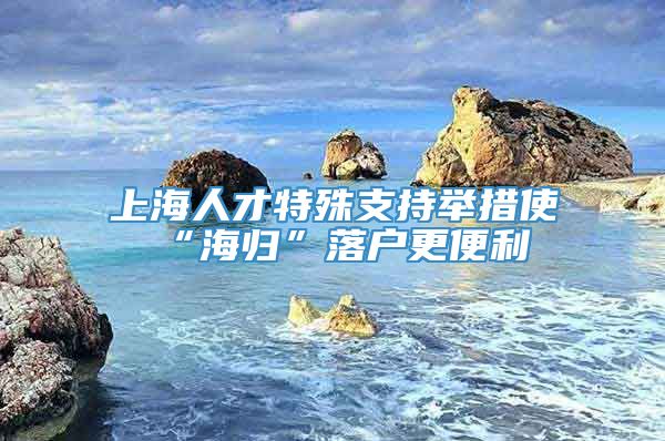 上海人才特殊支持举措使“海归”落户更便利