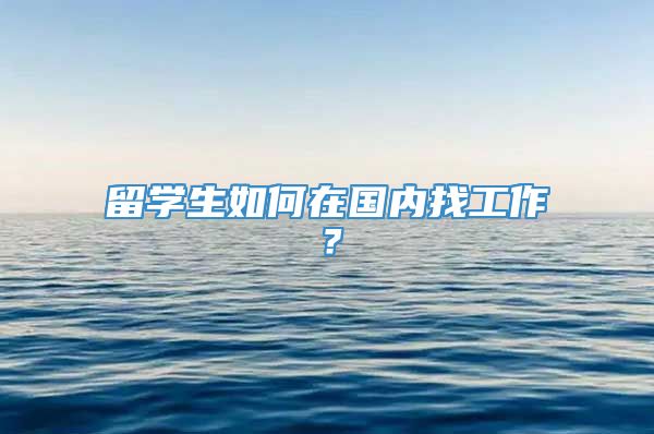 留学生如何在国内找工作？