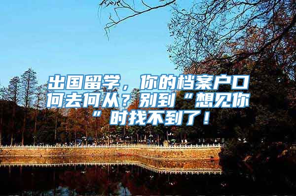 出国留学，你的档案户口何去何从？别到“想见你”时找不到了！