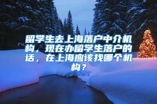 留学生去上海落户中介机构，现在办留学生落户的话，在上海应该找哪个机构？