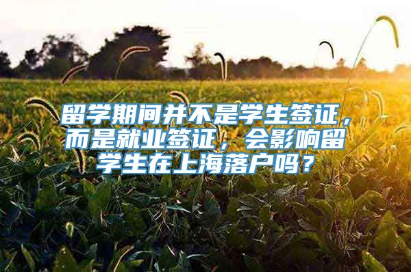 留学期间并不是学生签证，而是就业签证，会影响留学生在上海落户吗？