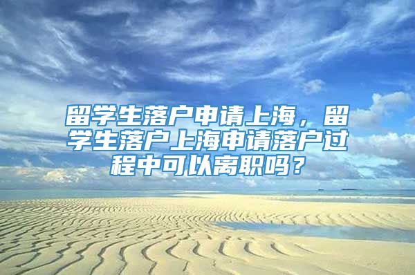 留学生落户申请上海，留学生落户上海申请落户过程中可以离职吗？