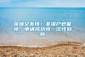 深圳又发钱！非深户也能领，申请成功可一次性到账