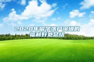 2020年留学落户深圳的福利好处总结