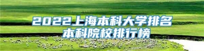 2022上海本科大学排名 本科院校排行榜