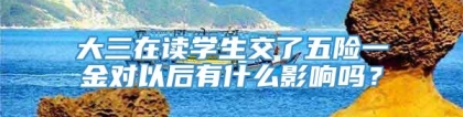 大三在读学生交了五险一金对以后有什么影响吗？