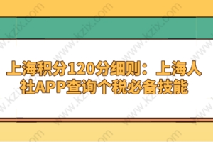 上海积分120分细则：上海人社APP查询个税必备技能