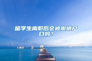 留学生离职后会被撤销户口吗？