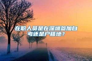 在职人员是在深圳参加自考还是户籍地？