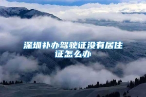 深圳补办驾驶证没有居住证怎么办