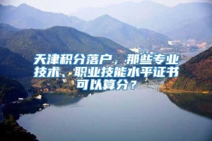 天津积分落户，那些专业技术、职业技能水平证书可以算分？