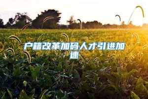 户籍改革加码人才引进加速