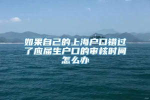 如果自己的上海户口错过了应届生户口的审核时间怎么办