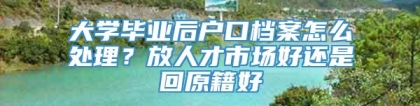 大学毕业后户口档案怎么处理？放人才市场好还是回原籍好