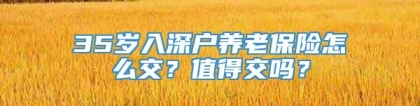 35岁入深户养老保险怎么交？值得交吗？