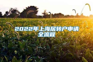 2022年上海居转户申请全流程