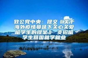 致公党中央：提交《关于海外疫情蔓延下关心关爱留学生的提案》 支招留学生回国就学就业