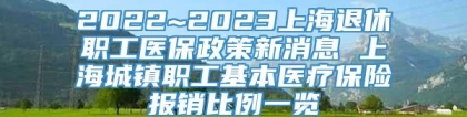 2022~2023上海退休职工医保政策新消息 上海城镇职工基本医疗保险报销比例一览