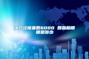 深户社保基数6000 各指标明细是多少