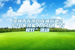 深圳市龙岗区龙城街道2020年技能人才引进“百校行”活动