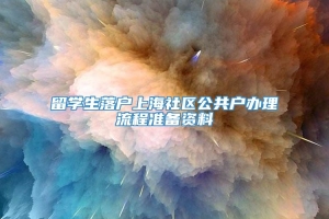 留学生落户上海社区公共户办理流程准备资料