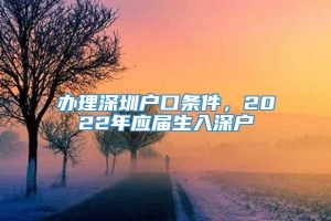 办理深圳户口条件，2022年应届生入深户