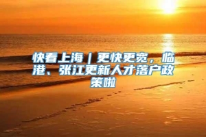 快看上海｜更快更宽，临港、张江更新人才落户政策啦