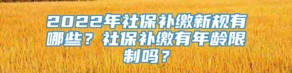 2022年社保补缴新规有哪些？社保补缴有年龄限制吗？