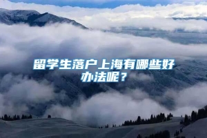 留学生落户上海有哪些好办法呢？