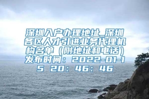 深圳入户办理地址_深圳各区人才引进业务代理机构名单（附地址和电话）发布时间：2022-01-15 20：46：46