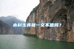 本科生真就一文不值吗？