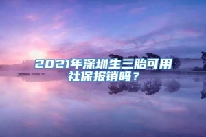 2021年深圳生三胎可用社保报销吗？