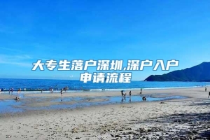 大专生落户深圳,深户入户申请流程