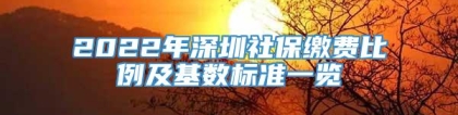 2022年深圳社保缴费比例及基数标准一览