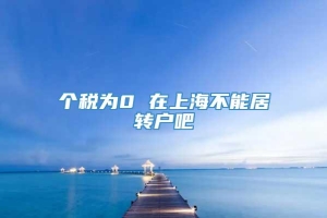 个税为0 在上海不能居转户吧