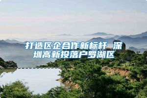 打造区企合作新标杆 深圳高新投落户罗湖区