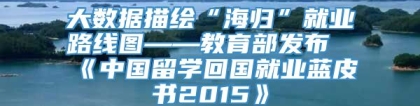 大数据描绘“海归”就业路线图——教育部发布《中国留学回国就业蓝皮书2015》