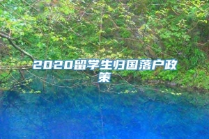 2020留学生归国落户政策