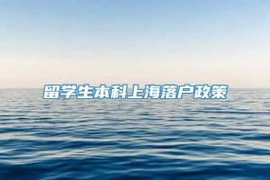 留学生本科上海落户政策